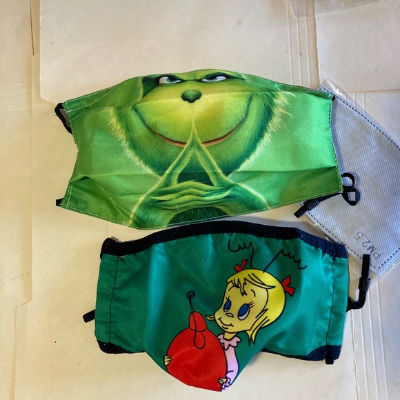 Accessories - Two Grinch Themed Face Masks New